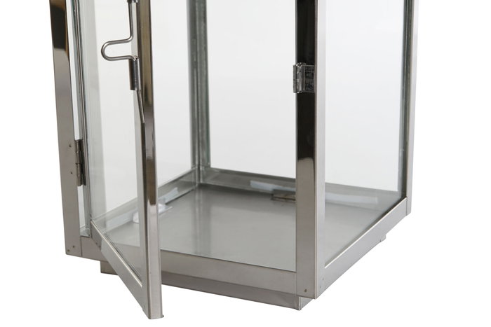 DKD Home Decor Portavelas Navidad Alpina Dorado Plateado Aluminio Cristal 14 x 35 x 14 cm (2 Unidades)