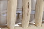 DKD Home Decor Sofá Teca Poliester Blanco y Natural