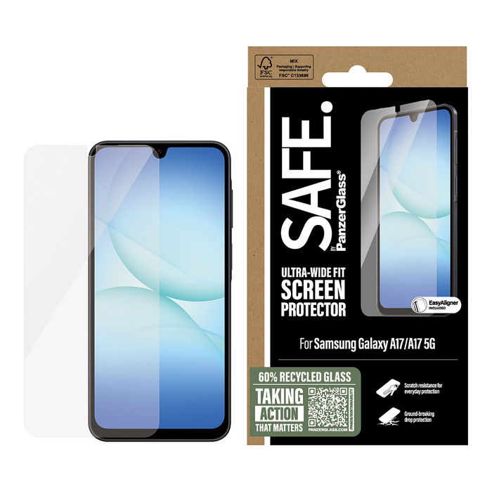 PanzerGlass Protector de Pantalla SAFE Galaxy A17/A17 5G/UWF - Cristal Templado