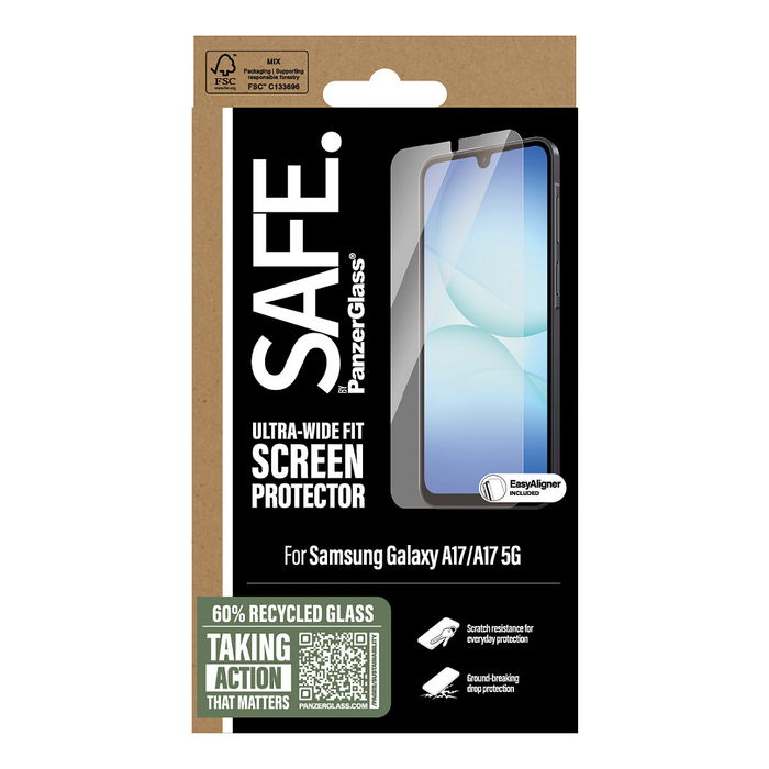 PanzerGlass Protector de Pantalla SAFE Galaxy A17/A17 5G/UWF - Cristal Templado