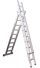 SIFER Escalera de 3 tramos 3 x 2,3 m con 3 x 8 peldaños y travesaño EN131