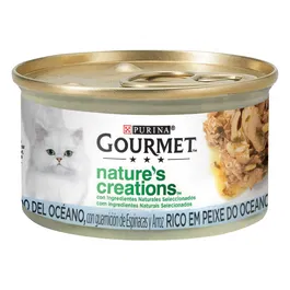 Purina Gourmet Nature Fish, Comida Húmeda para Gato en Lata, Recetas con Pescado e Ingredientes Naturales, Caja 24 Latas x 85 gr