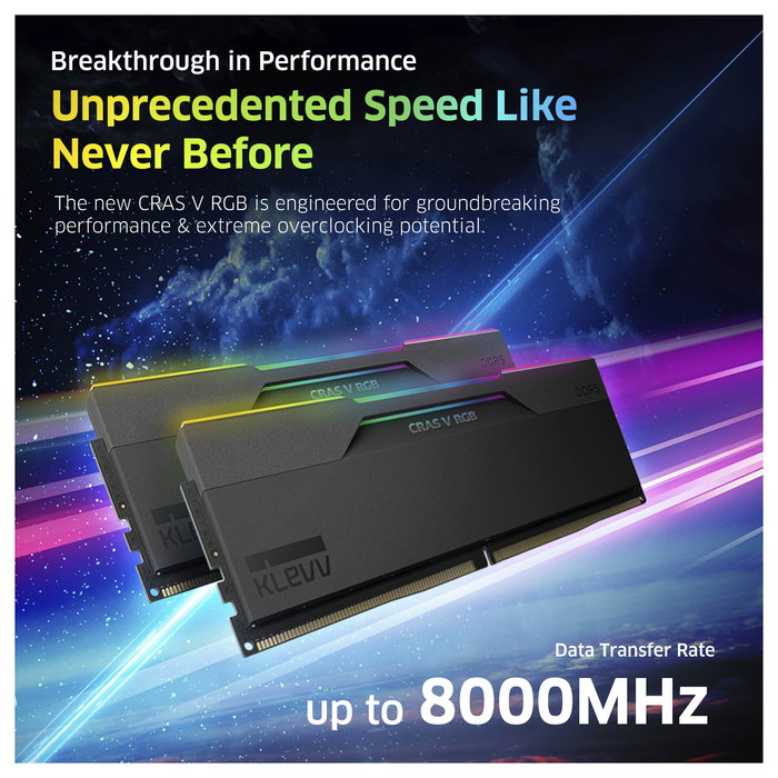 KLEVV CRAS V 32GB (2x16GB) DDR5 6400MHz CL32 RGB Black