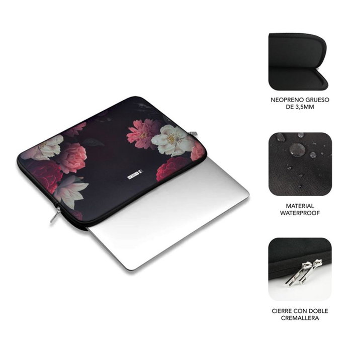 Subblim Trendy Sleeve Neo Flowers 15,6 pulgadas