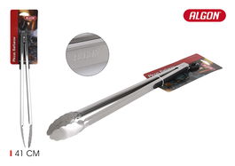 Algon Bbq Pinza Barbacoa Ss Silver+Rubber 41x4x2 cm (18 Unidades)