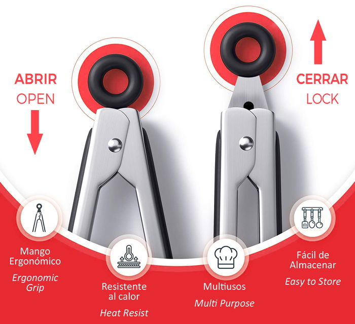 Algon Bbq Pinza Barbacoa Ss Silver+Rubber 41x4x2 cm (18 Unidades)