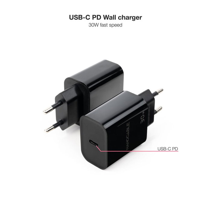 Nanocable Cargador USB-C PD 30W Negro