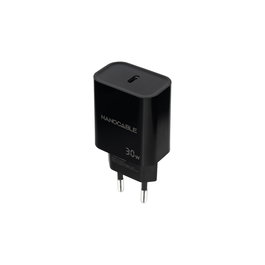 NANOCABLE CARGADOR USB-C PD 30W NEGRO