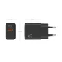 Aisens Cargador GaN 20W con USB-C y USB-A Negro A110-1026