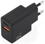 Aisens Cargador GaN 20W con USB-C y USB-A Negro A110-1026