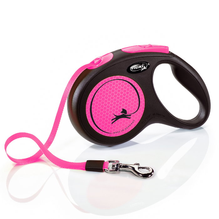 Flexi New NEON Cinta Rosa 5m para perros hasta 25kg Flexi New NEON Cinta Rosa 5m para perros hasta 25kg