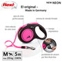 Flexi New NEON Cinta Rosa 5m para perros hasta 25kg