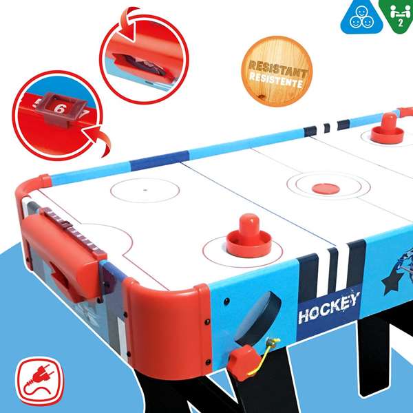 Color Baby Juego Hockey Hielo Eléctrico de Madera Plegable 81x42x63 cm