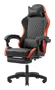 Mars Gaming MGC-X Silla Gaming Ergonómica con Respaldo Reclinable, Soporte Lumbar/Cervical y Reposapiés - Color Negro/Rojo