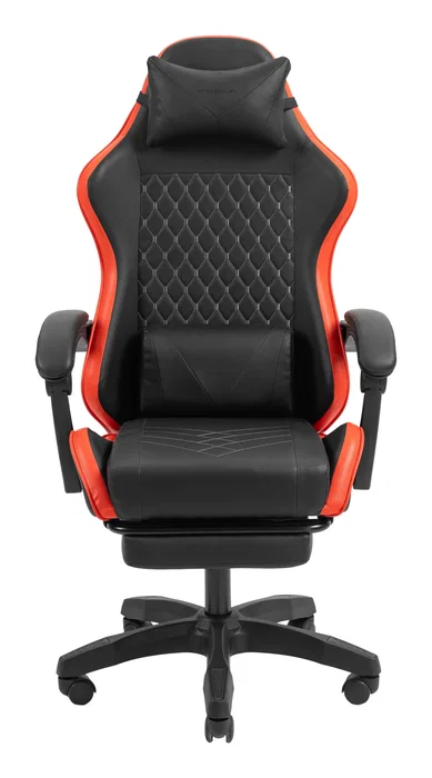 Mars Gaming MGC-X Silla Gaming Ergonómica con Respaldo Reclinable, Soporte Lumbar/Cervical y Reposapiés - Color Negro/Rojo