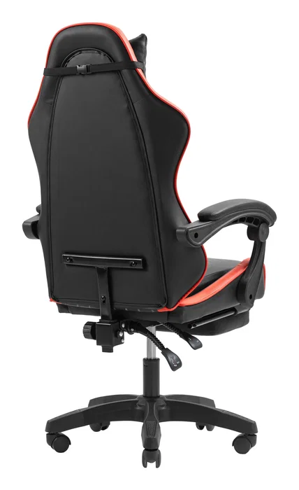 Mars Gaming MGC-X Silla Gaming Ergonómica con Respaldo Reclinable, Soporte Lumbar/Cervical y Reposapiés - Color Negro/Rojo