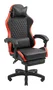 Mars Gaming MGC-X Silla Gaming Ergonómica con Respaldo Reclinable, Soporte Lumbar/Cervical y Reposapiés - Color Negro/Rojo