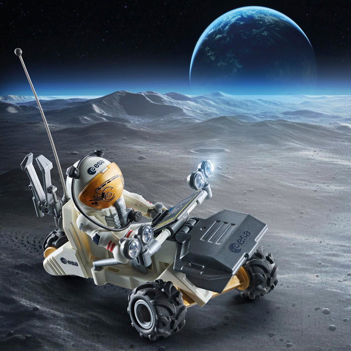 Playmobil Starter Pack Misión Espacial 71734 Juguete Astronauta Explora Luna Vehículo Intergaláctico +4 Años