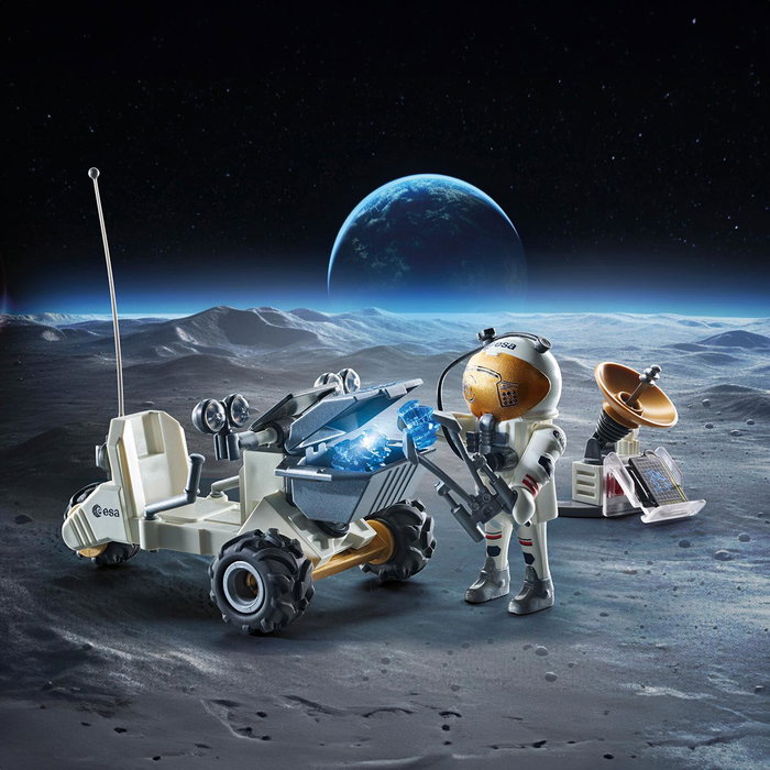 Playmobil Starter Pack Misión Espacial 71734 Juguete Astronauta Explora Luna Vehículo Intergaláctico +4 Años