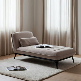 Chaise-Lounger Taupe Tejido-Metal 168 X 90 X 82 cm