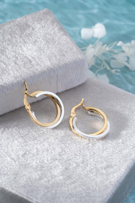 Heliophilia Silver NRZ1000144 Pendientes de Plata de Ley, 2x2 cm, 100% Plata de Ley, Recubrimiento Oro y Rodio