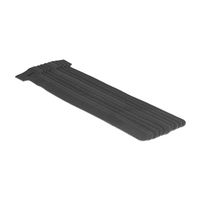 DeLOCK 18687 Bridas de velcro 200 mm x 12 mm Negro