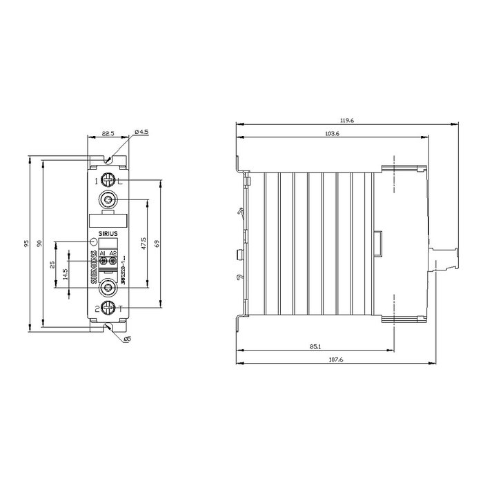 Siemens Halbleiterschütz 3RF2320-1AA04 20A 1phasig