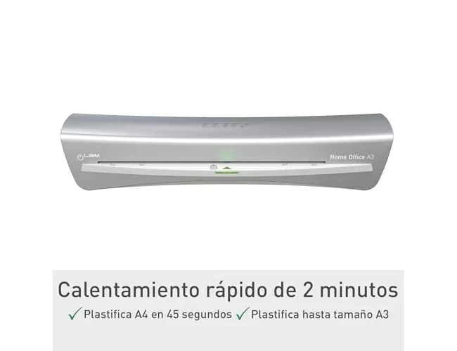 Leitz iLam Home Office Plastificadora A3 Gris de 2 Rodillos hasta 125 micras Leitz iLam Home Office Plastificadora A3 Gris de 2 Rodillos hasta 125 micras