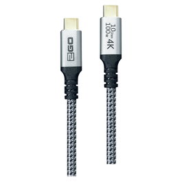 2GO Cable USB-C 100W 10Gbps 1,2m Negro, Plata