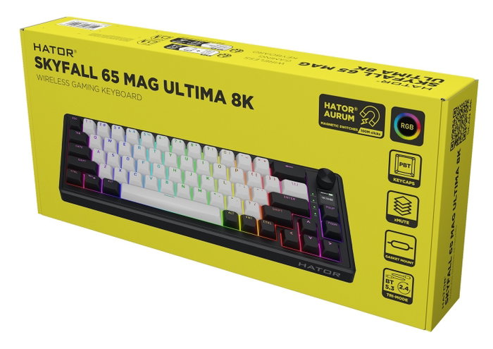 Hator Skyfall 65 Aurum Ice Teclado Gaming Inalámbrico Blanco-Negro Hator Skyfall 65 Aurum Ice Teclado Gaming Inalámbrico Blanco-Negro