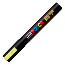 POSCA Marcador PC-5M No Permanente Punta Forma de Bala 1.8-2.5 mm Amarillo Fluor Set de 6 (Set de 6)