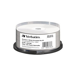 Verbatim 43738 Discos Blu-ray BD-R 25 GB, Pack de 25, Imprimibles Verbatim 43738 Discos Blu-ray BD-R 25 GB, Pack de 25, Imprimibles