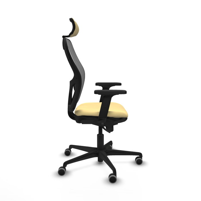 PIQUERAS Y CRESPO Silla de oficina Jorquera con mecanismo Sincro, Crema y Gris