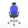 PIQUERAS Y CRESPO Silla de oficina Jorquera con mecanismo Sincro/Traslack, Verde botella y Azul