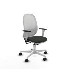 PIQUERAS Y CRESPO Silla de oficina Cilanco con mecanismo Sincro, Tela Negra y Malla Blanca