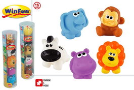 Color Baby Figuras Animales Blanditos 5 Piezas en Tubo, 2 Modelos Surtidos (Granja y Jungla)