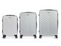 Arte Regal Set 3 Maletas Escama ABS Gris Claro 49x74x28cm (Medio 67x45x26 cm, Pequeño 57x38x23 cm)