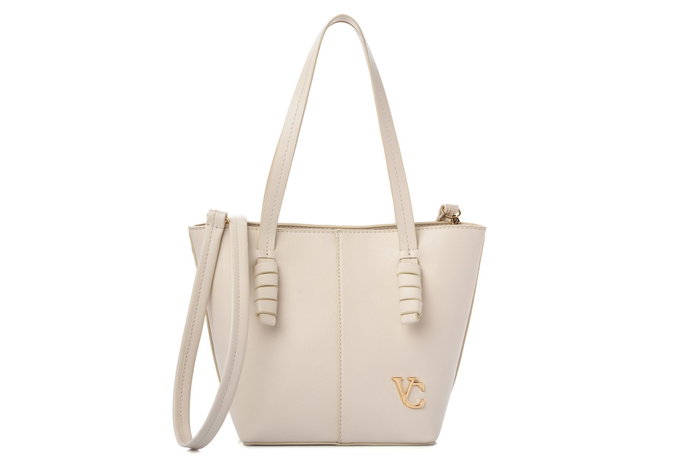 Vince Camuto Bolsa de Hombro Color Crema de Cuero de Polivinilo L:30cm A:14cm Al:23cm