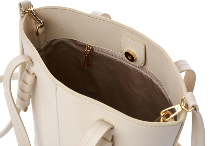 Vince Camuto Bolsa de Hombro Color Crema de Cuero de Polivinilo L:30cm A:14cm Al:23cm