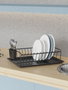 Hermia SM011-B Escurreplatos de Metal Negro 35.5x29.5x11 cm