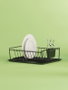 Hermia SM011-B Escurreplatos de Metal Negro 35.5x29.5x11 cm
