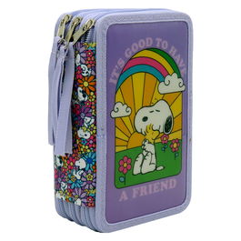 CYP BRANDS Plumier Snoopy Triple Estuche Escolar Infantil con 39 Piezas: Lápices de Colores, Rotuladores, Bolígrafos y Más para Niños