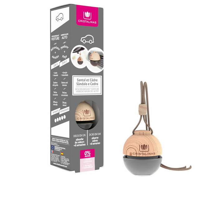 Cristalinas Ambientador de Coche Sándalo y Cedro 6 g Cristalinas Ambientador de Coche Sándalo y Cedro 6 g