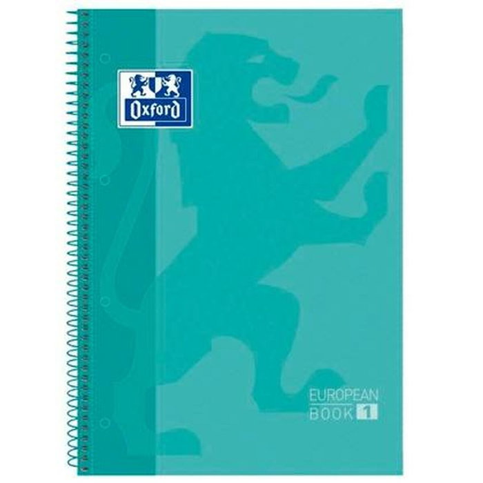 OXFORD Paquete de 5 cuadernos espiral Europeanbook1 verde menta A4 80h 90g cuadrícula 5x5mm OXFORD Paquete de 5 cuadernos espiral Europeanbook1 verde menta A4 80h 90g cuadrícula 5x5mm