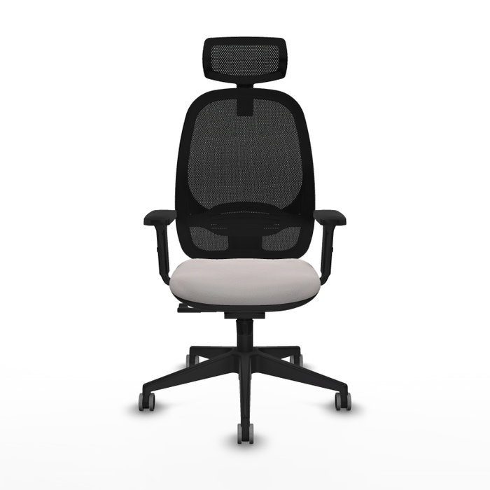 PIQUERAS Y CRESPO Silla de oficina Cilanco con mecanismo Sincro, Blanco y Negro
