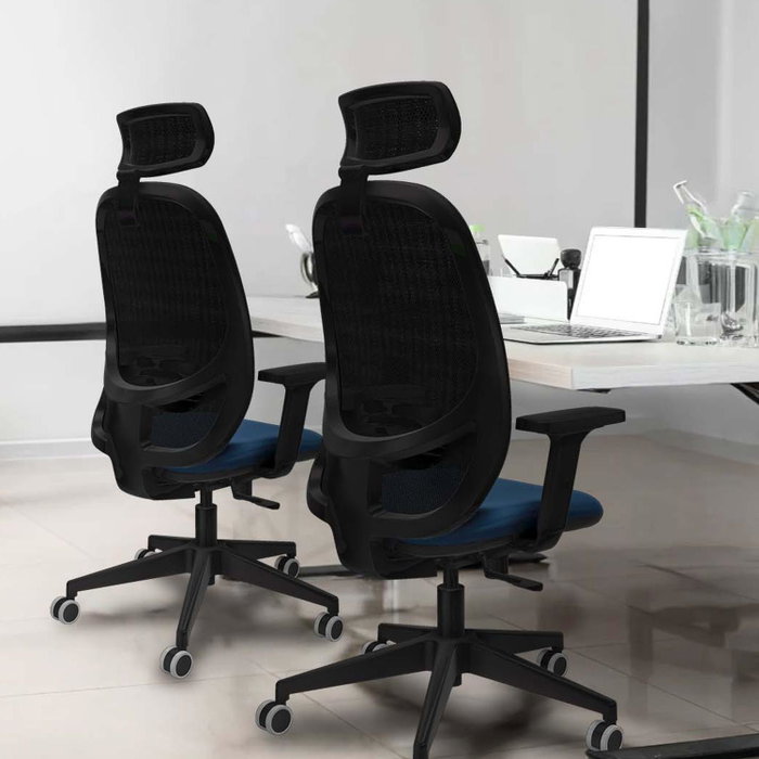 PIQUERAS Y CRESPO Silla de oficina Cilanco con mecanismo Sincro, Blanco y Negro