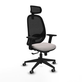 PIQUERAS Y CRESPO Silla de oficina Cilanco con mecanismo Sincro, Blanco y Negro