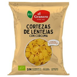 El Granero Cortezas de Lentejas con Cúrcuma BIO 65g (Pack de 12 unidades)