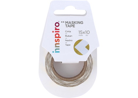 Innspiro Cinta Masking Tape Washi Serie Metal Dorado 15mm x 10m