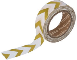 Innspiro Cinta Masking Tape Washi Serie Metal Dorado 15mm x 10m